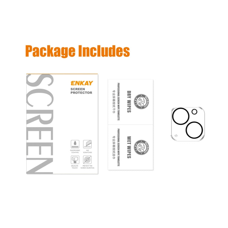 Película de Vidrio Templado Enkay Hat-Prince para iPhone 15/15 Plus Lente Cámara Trasera (Black) - MOVILSTORE