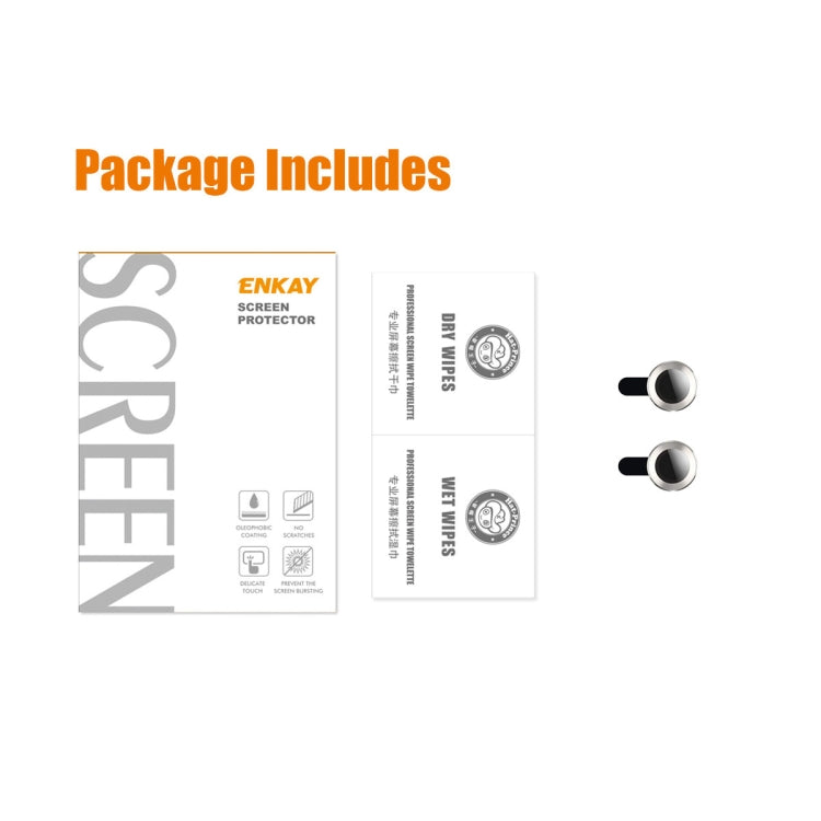 Película de Vidrio Templado Lente Trasera Enkay para iPhone 15/15 Plus de Aleación de Aluminio (Negro) - MOVILSTORE