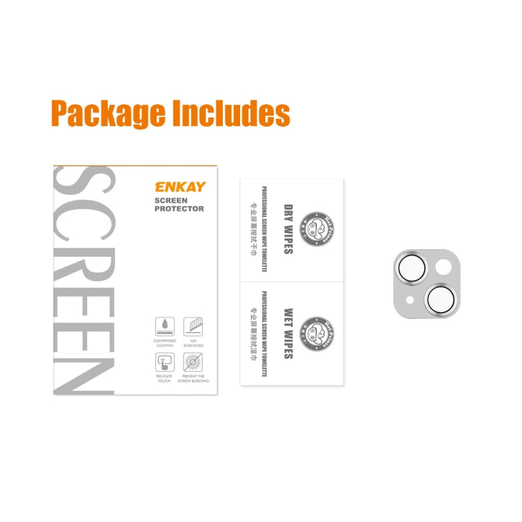 Película Cubierta de Lente Vidrio Templado Enkay para iPhone 15/15 Plus (Negro) - MOVILSTORE