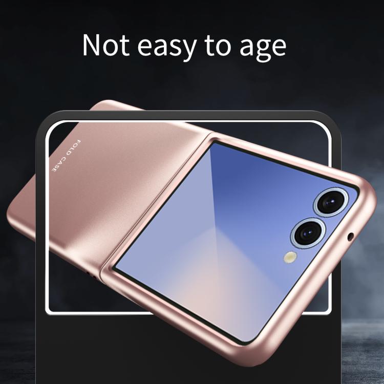 Funda de PC galvanizada con tacto suave y a prueba de golpes para Samsung Galaxy Z Flip7 5G (negra)