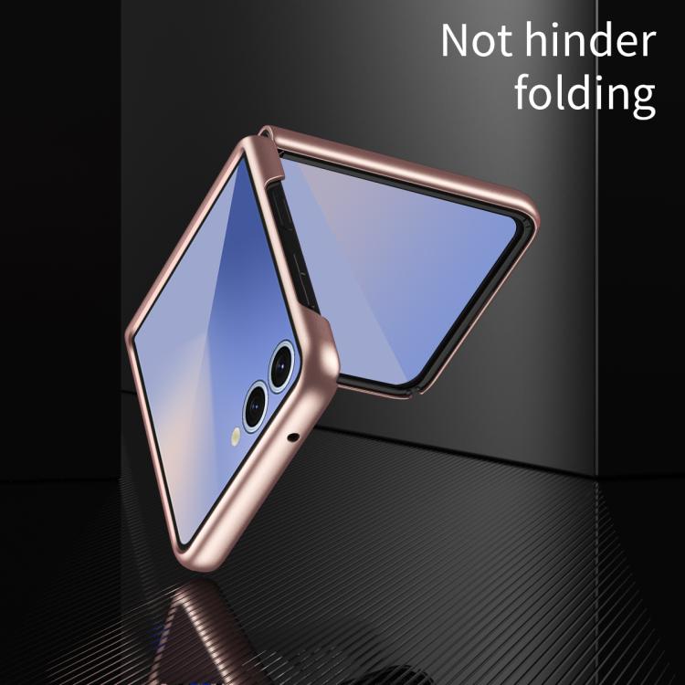 Funda de PC galvanizada con tacto suave y a prueba de golpes para Samsung Galaxy Z Flip7 5G (negra)