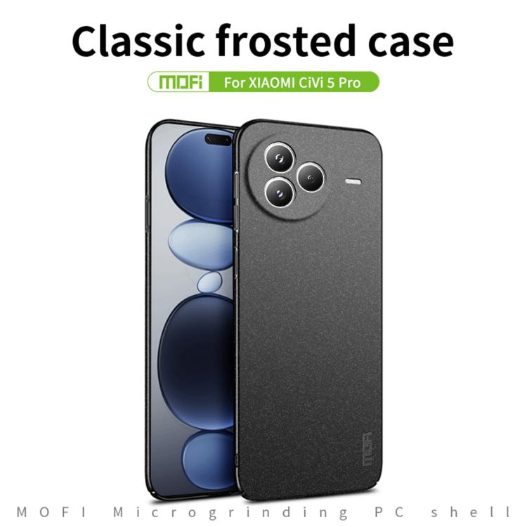 Funda ultrafina de policarbonato esmerilado con todo incluido para Xiaomi Civi 5 Pro MOFI Fandun Series (gris)