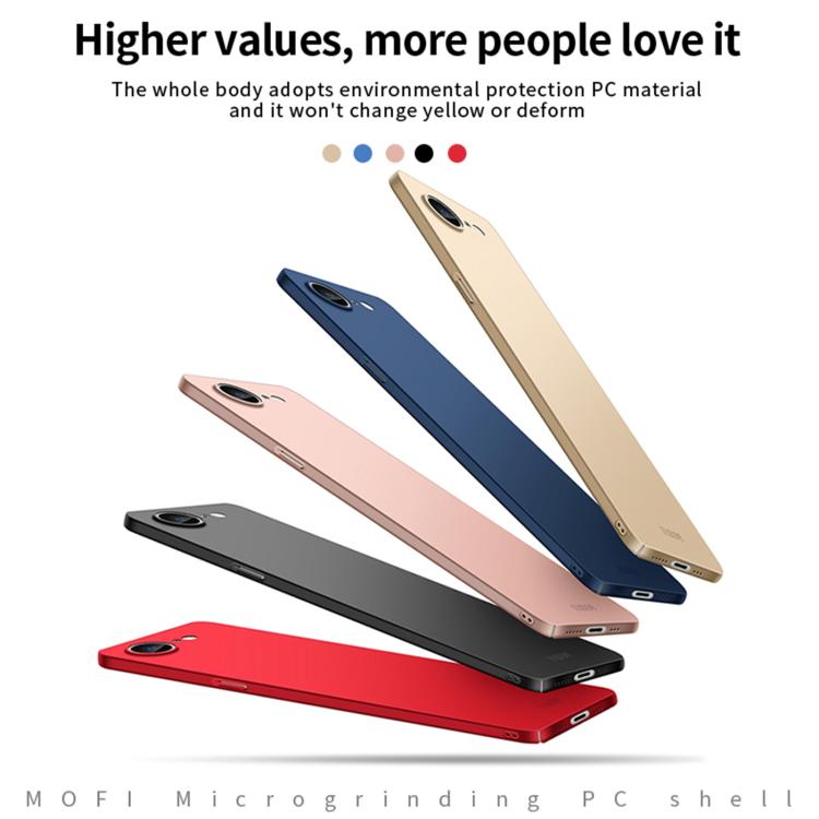 Funda rígida ultrafina de policarbonato esmerilado Mofi para iPhone 16E (Roja)