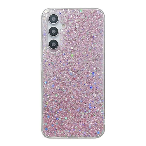 Funda para teléfono Samsung Galaxy A15 TPU Epoxi con Lentejuelas Brillantes (Rosa)