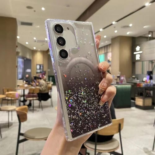 Funda Protectora Samsung Galaxy S22+ 5G Magsafe Glitter TPU (Negro)