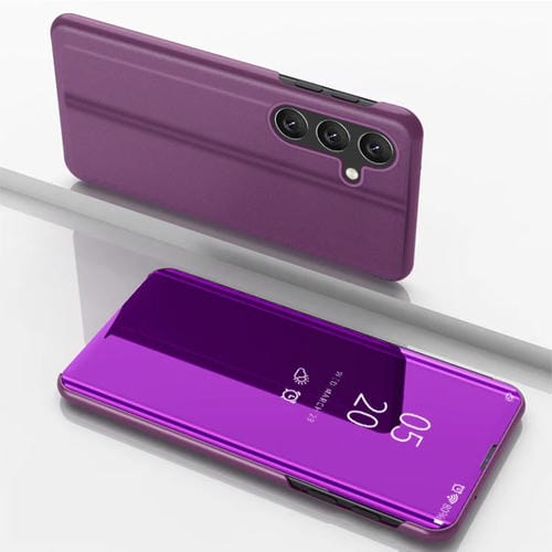 Funda para Teléfono Samsung Galaxy A55 Cuero Tapa Horizontal Espejo Soporte (Púrpura)