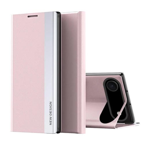 Funda de cuero con adsorción electrochapada para iPhone 17 (rosa)