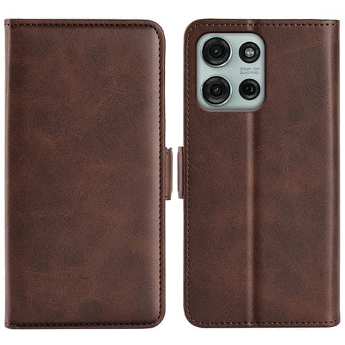 Funda de Cuero con Tapa Horizontal y Hebilla Magnética Doble Cara para Motorola Moto G75 5G (Marrón)