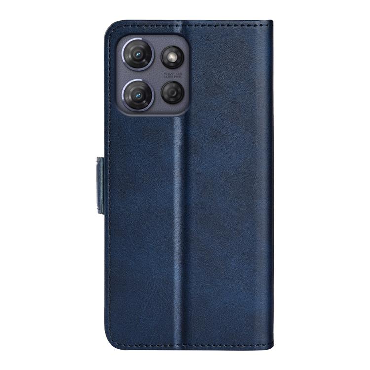 Funda de Cuero con Tapa Horizontal y Hebilla Magnética Doble Cara para Motorola Moto G Power 2025 (Azul Oscuro)