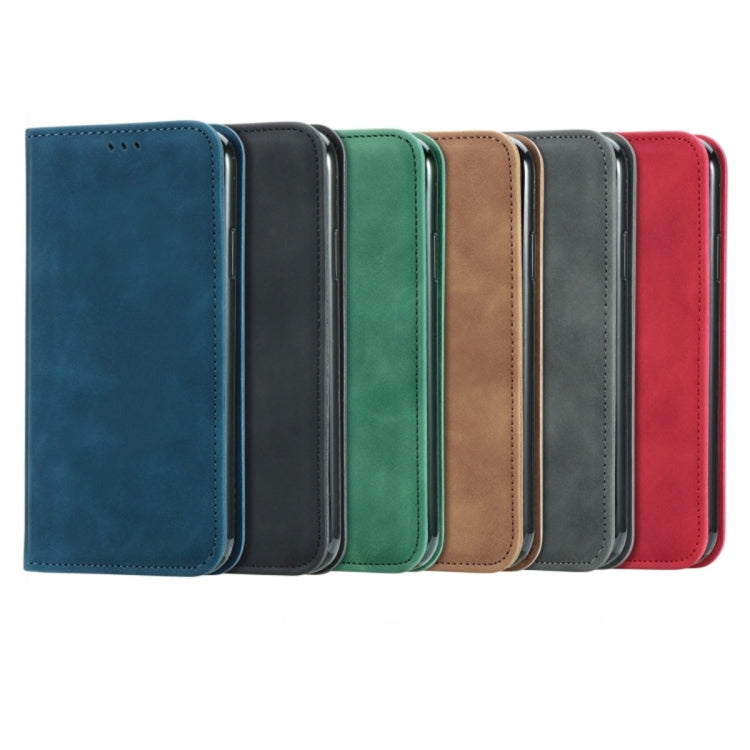 Funda de Cuero con Tapa Magnética para iPhone 16E (Rojo)