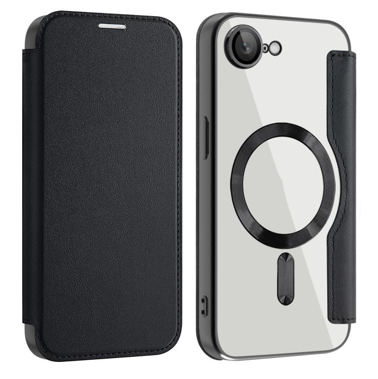 Funda de Cuero Antirrobo Magsafe Rfid para iPhone 16E (Negra)