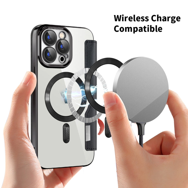 Funda de Cuero Antirrobo Magsafe Rfid para iPhone 16E (Negra)