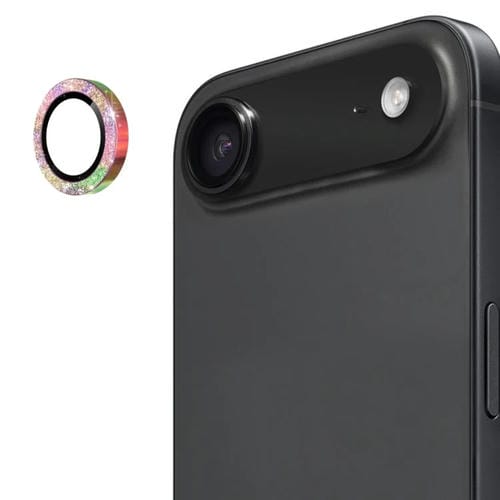 ENKAY Hat-Prince - Lente trasera con purpurina, película de vidrio templado de aleación de aluminio (colorida) para iPhone 17 Air