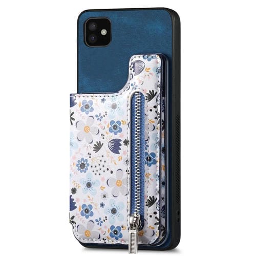 Estuche para Teléfono Samsung Galaxy A05 con Billetera con Cremallera Pintada Retro (Azul)