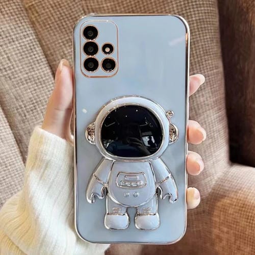 Estuche para Teléfono Samsung Galaxy M51 con Soporte Astronauta Galvanizado (Azul)