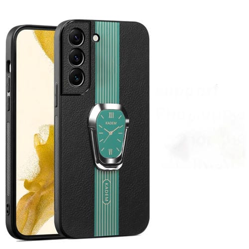 Estuche Magnético Samsung Galaxy S21 FE 5G con Parte Trasera de Cuero Litchi y Soporte (Verde)