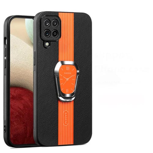 Estuche Magnético para Teléfono Samsung Galaxy A22 4G con Parte Trasera de Cuero Litchi y Soporte (Naranja)