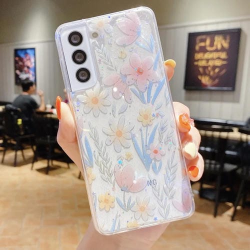 Estuche para teléfono Samsung Galaxy A15 TPU con Epoxi Floral Pequeño y Fresco (D03 Floral Pink)