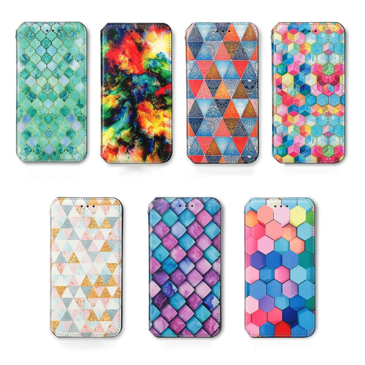 Funda para Samsung Galaxy M34 5G Caseneo Cuero Magnética Colorida (Escamas Moradas)