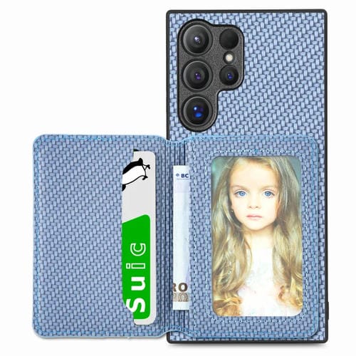 Funda para Teléfono Samsung Galaxy S24 Ultra 5G con Billetera y Bloqueo RFID (Azul)