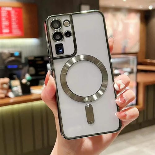 Funda para Teléfono Samsung Galaxy S20 Ultra 5G TPU con Galvanoplastia Magsafe (Verde)