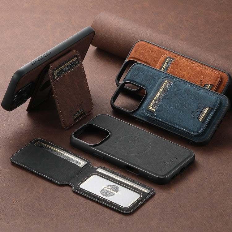 Funda para Teléfono Suteni H16 Cuero Textura de Lichi Tapa Trasera Desmontable para iPhone 16E (Negro)