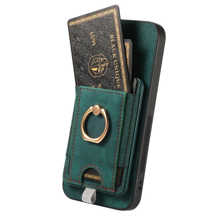 Funda de Cuero con Tarjetero Magnético Divisible para Huawei Nova 13 Pro (Verde)