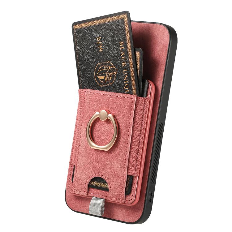 Funda de Cuero con Tarjetero Magnético Divisible para Huawei Nova 13 Pro (Rosa)
