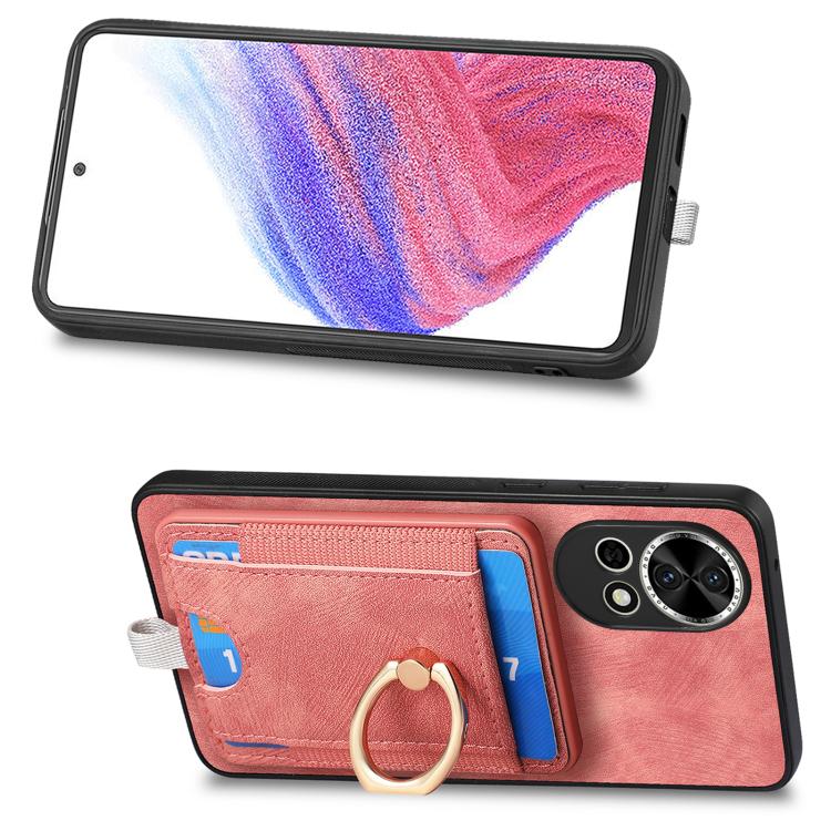 Funda de Cuero con Tarjetero Magnético Divisible para Huawei Nova 13 Pro (Rosa)