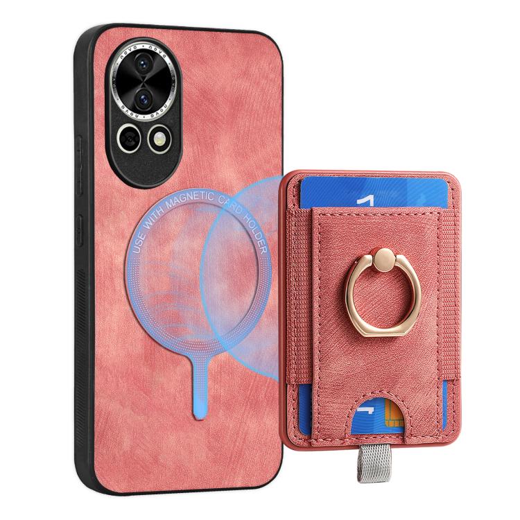 Funda de Cuero con Tarjetero Magnético Divisible para Huawei Nova 13 Pro (Rosa)