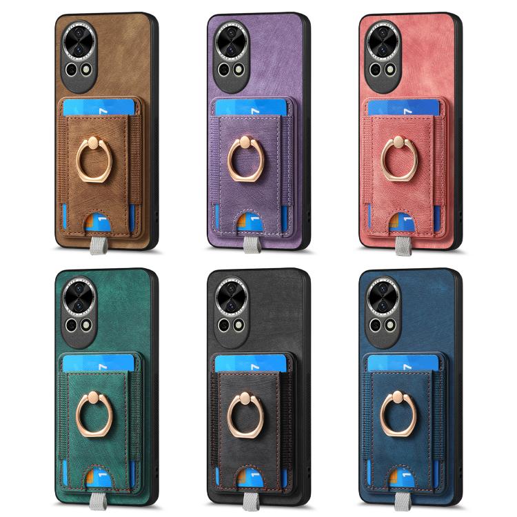 Funda de Cuero para Huawei Nova 13 Pro con Tarjetero Magnético Divisible Retro (Negro)