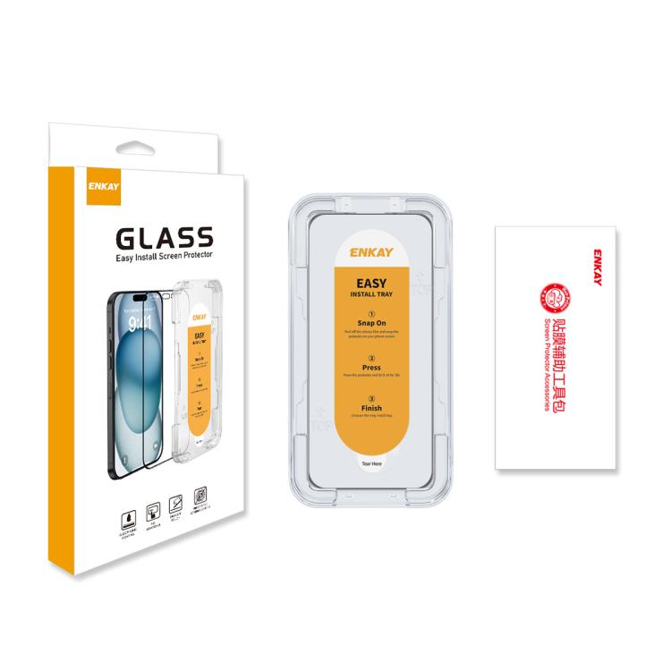 Película de Vidrio Completa Enkay para iPhone 15 con Silicio y Alúmina - MOVILSTORE