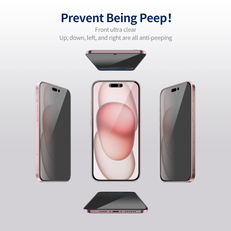 Película de Vidrio Templado Enkay Hat-Prince para iPhone 15 Pantalla Completa Privacidad Anti-Peeping (2 Piezas) - MOVILSTORE