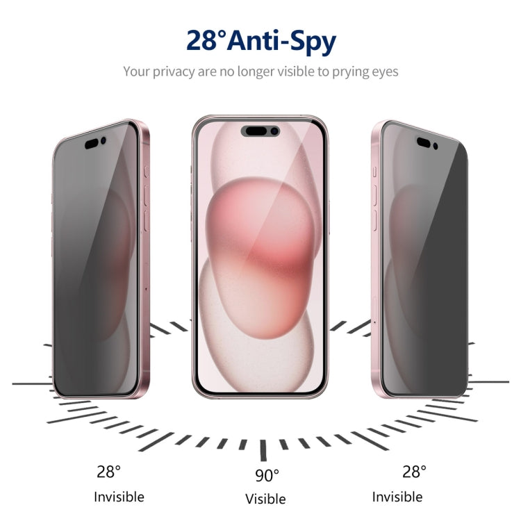 Película de Vidrio Templado Enkay Hat-Prince para iPhone 15 Pantalla Completa Privacidad Anti-Peeping (2 Piezas) - MOVILSTORE