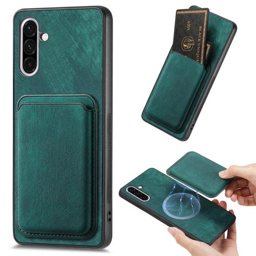 Funda Cuero Retro Samsung Galaxy A36 TaRJetero Cierre Magnético (Verde)