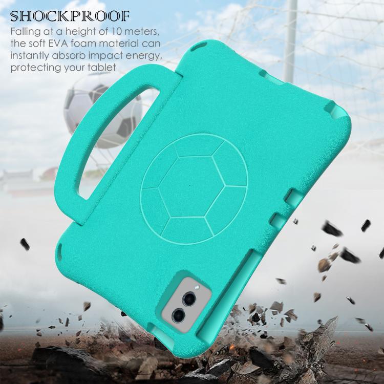 Funda de EVA a prueba de golpes para Xiaomi Redmi SE 11 2025/Pad 2 con asa y forma de balón de fútbol (verde menta)