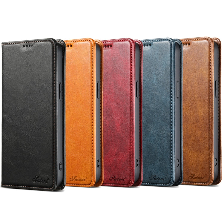 Funda para Samsung Galaxy S22 + 5G Suteni J02 Cuero con Billetera de Cera de Aceite (Caqui)