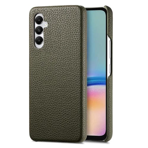 Funda Trasera Samsung Galaxy A05S Litchi Oil Edge Cuero (Verde)