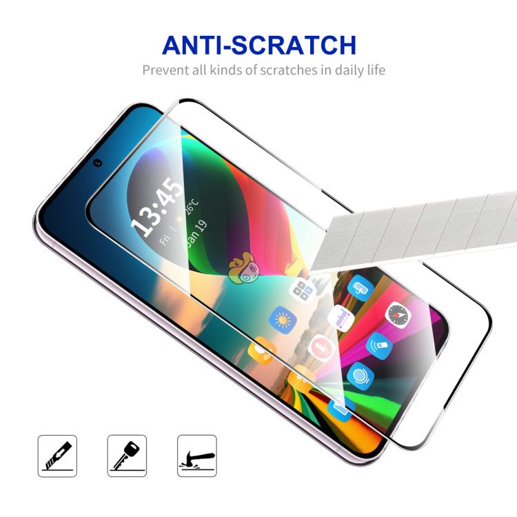 Película de vidrio templado ENKAY de alta densidad de aluminio y silicio con pegamento completo para Infinix GT 30 Pro