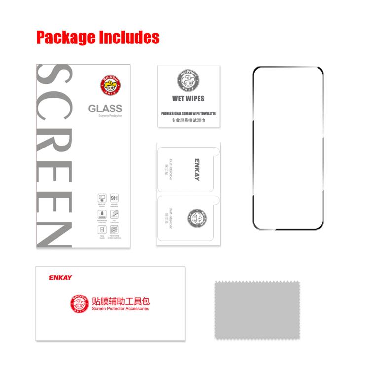 Película de vidrio templado ENKAY de alta densidad de aluminio y silicio con pegamento completo para Infinix GT 30 Pro