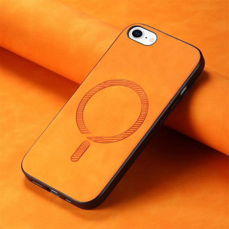 Funda para iPhone 16E con Tapa Trasera de PU Magsafe Color Sólido (Amarilla)