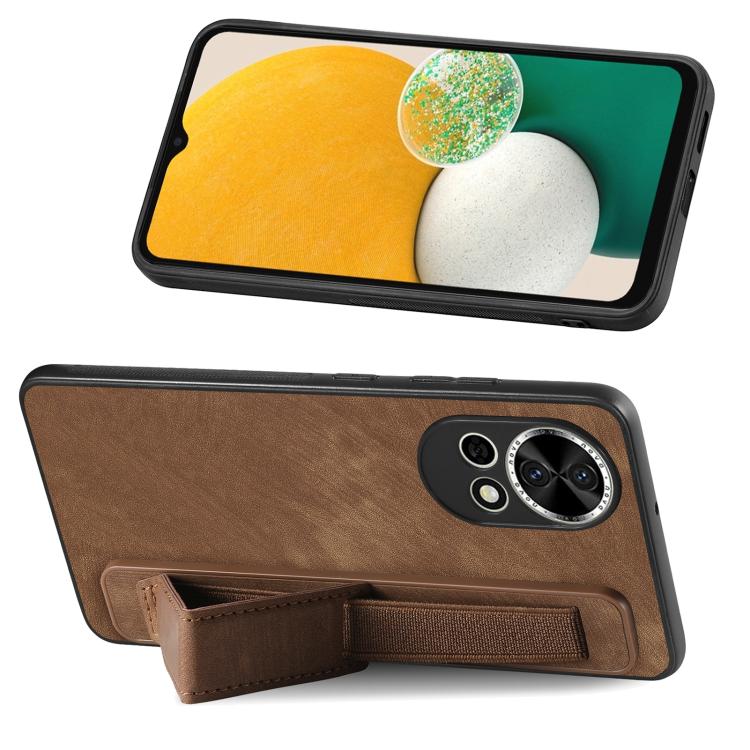 Funda de Cuero con Correa para la Muñeca Huawei Nova 13 (Marrón)