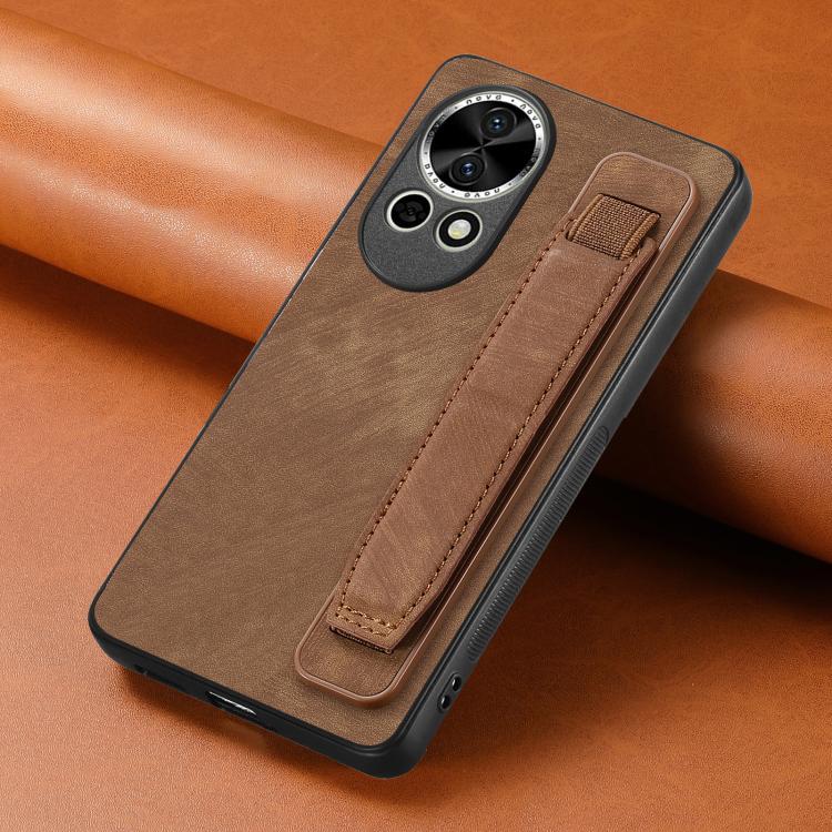 Funda de Cuero con Correa para la Muñeca Huawei Nova 13 (Marrón)