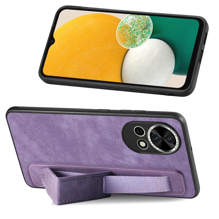 Funda de Cuero con Correa para la Muñeca Huawei Nova 13 (Morado)