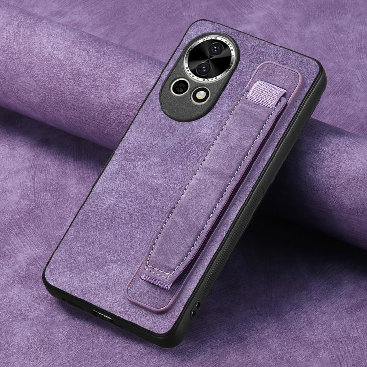 Funda de Cuero con Correa para la Muñeca Huawei Nova 13 (Morado)