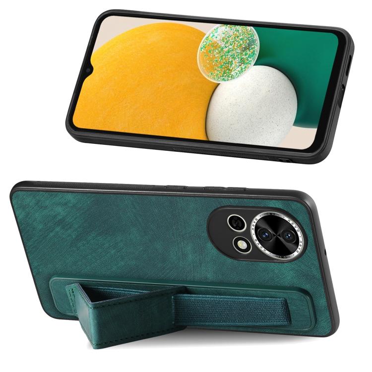 Funda de Cuero con Correa para la Muñeca Huawei Nova 13 Pro (Verde)