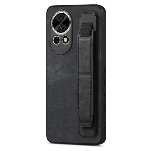Funda de Cuero con Correa para la Muñeca Huawei Nova 13 Pro (Negro)