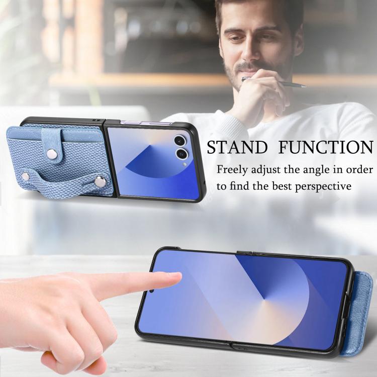 Funda trasera con función atril para Samsung Galaxy Z Flip7 5G, color azul