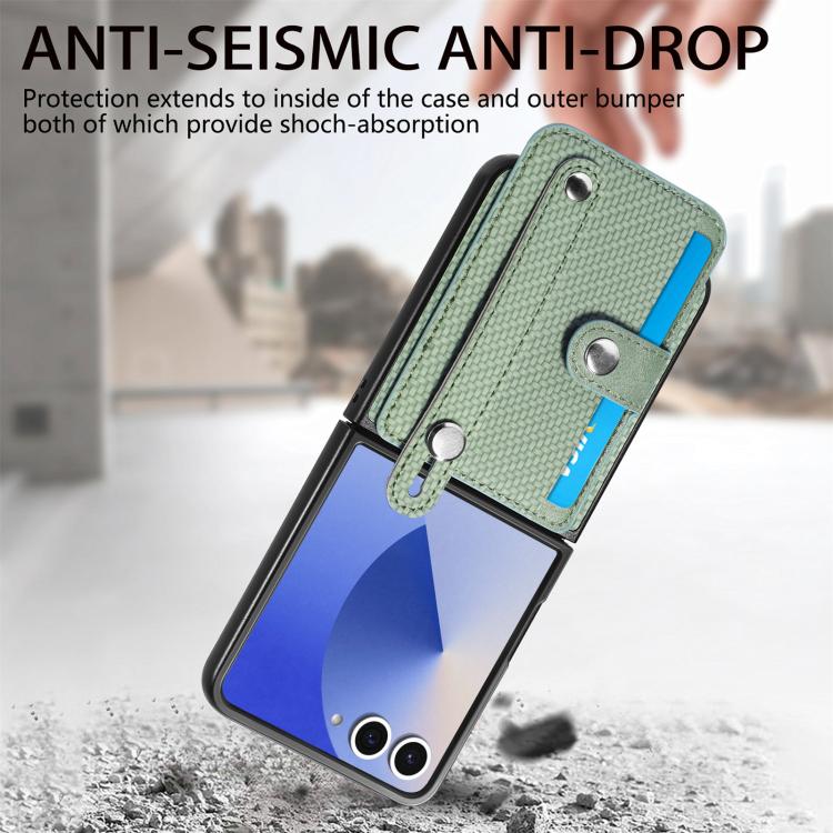 Funda trasera con función atril para Samsung Galaxy Z Flip7 5G, color verde