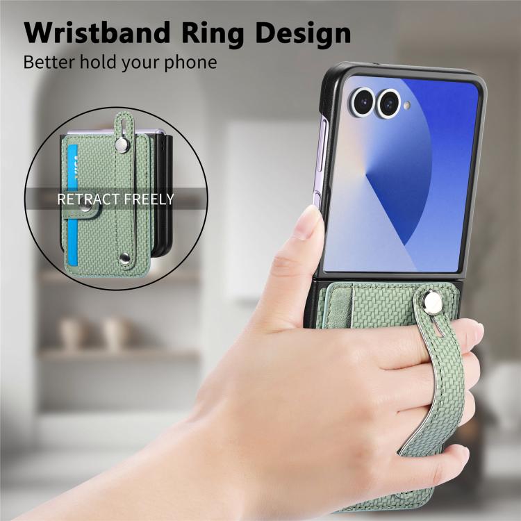 Funda trasera con función atril para Samsung Galaxy Z Flip7 5G, color verde